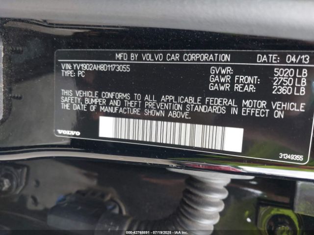 2013 VOLVO S80 YV1902AH8D1173055 Photo 8