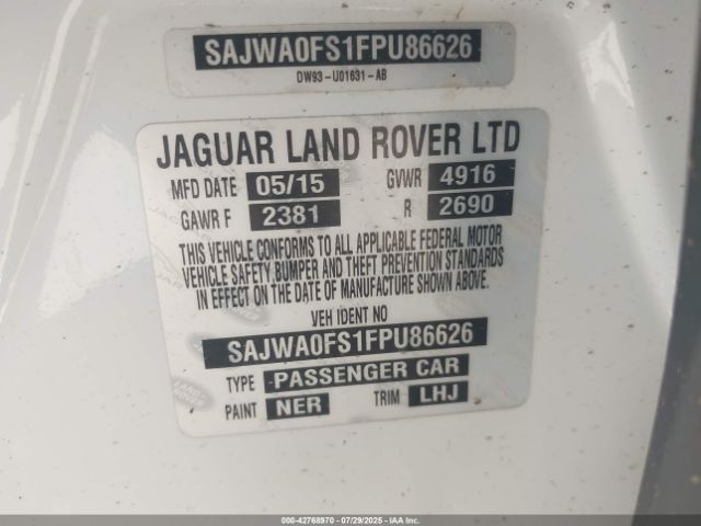 2015 JAGUAR XF SAJWA0FS1FPU86626 Photo 8