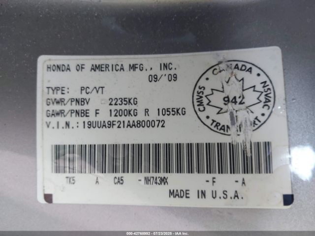 2010 ACURA TL 19UUA9F21AA800072 Photo 8