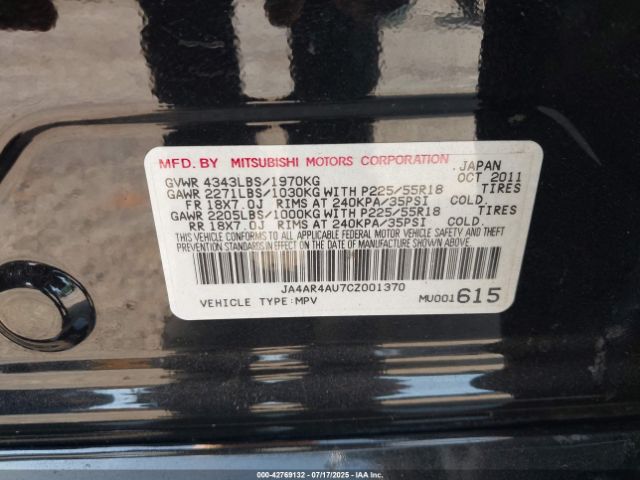 2012 MITSUBISHI OUTLANDER SPORT JA4AR4AU7CZ001370 Photo 8