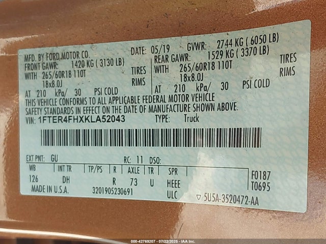 Ford 2019 2019 1FTER4FHXKLA52043 Image 9