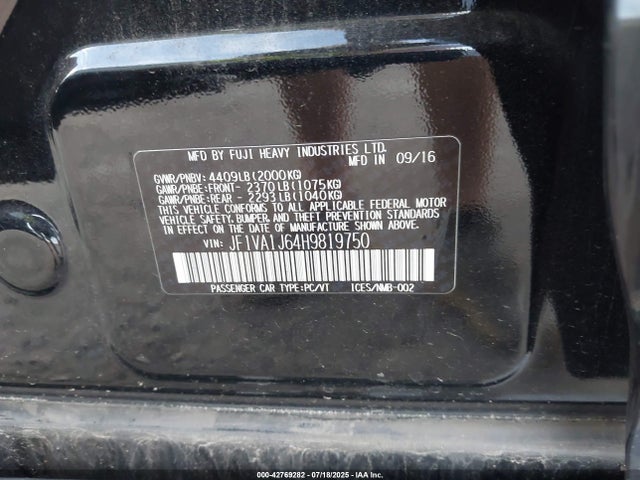 JF1VA1J64H9819750 Subaru dib