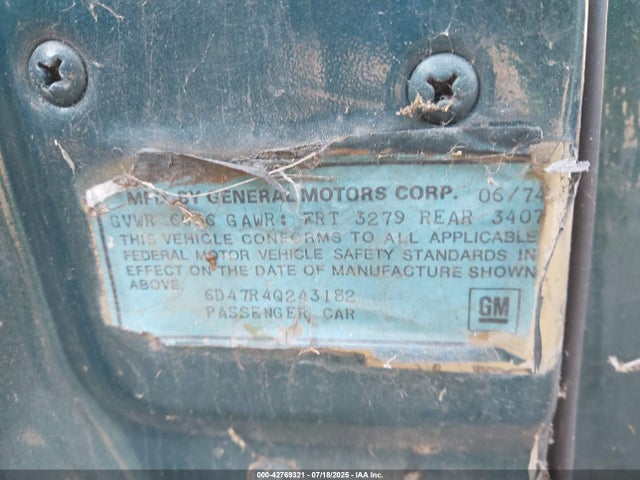 1974 CADILLAC DEVILLE 6D47R4Q243182 Photo 8