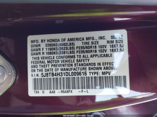 2013 ACURA RDX 5J8TB4H31DL009616 Photo 8