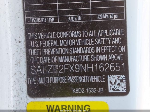 2022 LAND ROVER RANGE ROVER EVOQUE SALZP2FX9NH162651 Photo 8