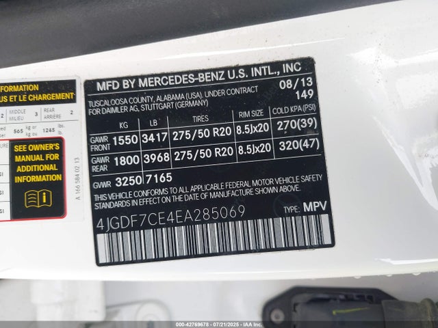 Mercedes-Benz 2014 2014 4JGDF7CE4EA285069 Image 9