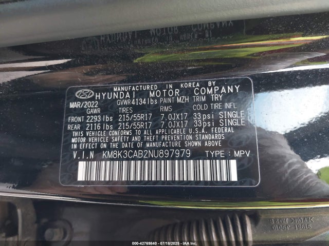 Hyundai mpi nu pe 2022 KM8K3CAB2NU897979 Image 9
