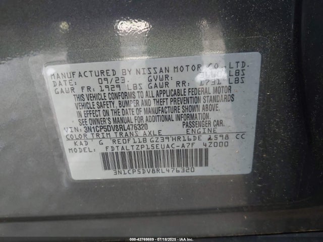 3N1CP5DV8RL476320 Nissan Kicks