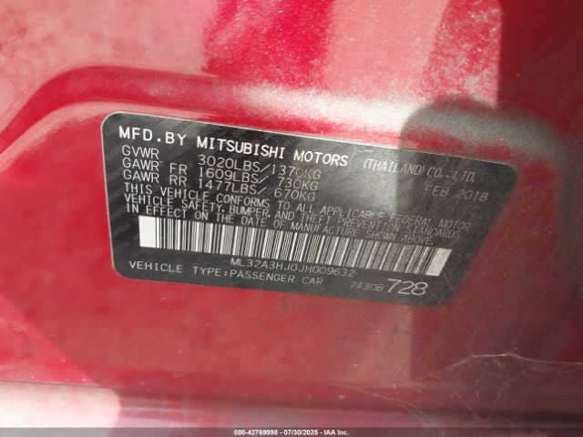 2018 MITSUBISHI MIRAGE ML32A3HJ0JH009632 Photo 8