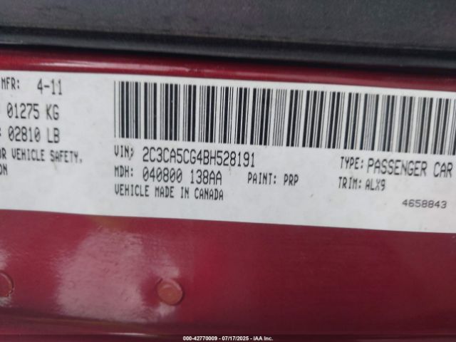 2011 CHRYSLER 300 2C3CA5CG4BH528191 Photo 8