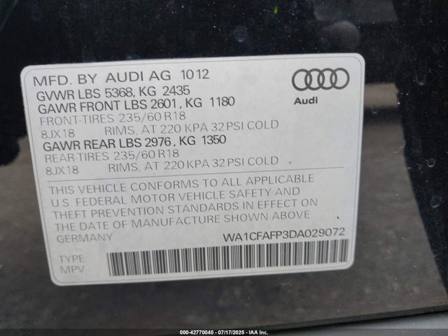 2013 AUDI Q5 WA1CFAFP3DA029072 Photo 8