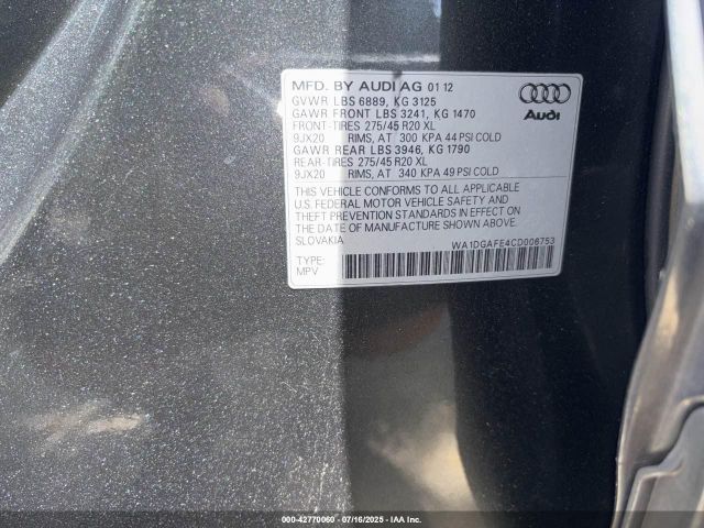 2012 AUDI Q7 WA1DGAFE4CD006753 Photo 8