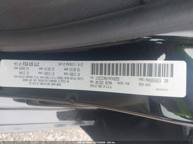 Chrysler 200 2015 1C3CCCAB1FN743255 Image 9