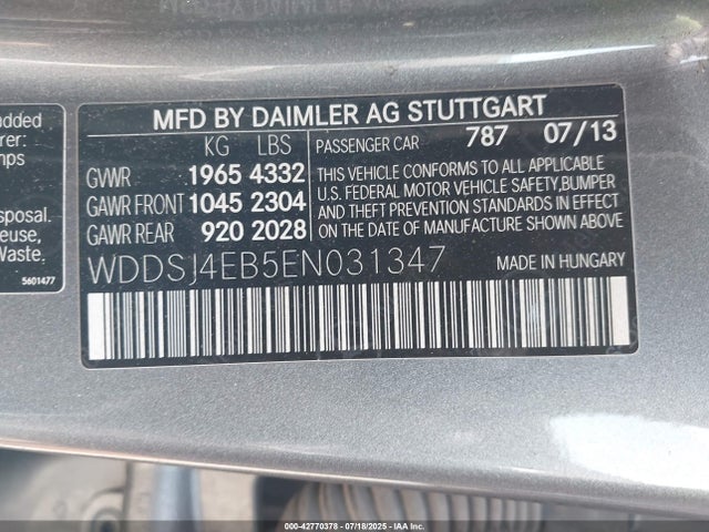Mercedes-Benz 2014 2014 WDDSJ4EB5EN031347 Image 9