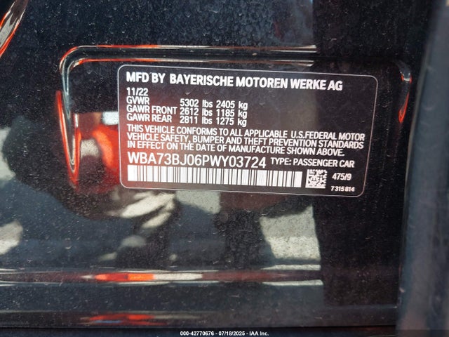 WBA73BJ06PWY03724 BMW 540I