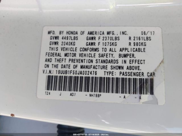 2018 ACURA TLX 19UUB1F50JA002476 Photo 8