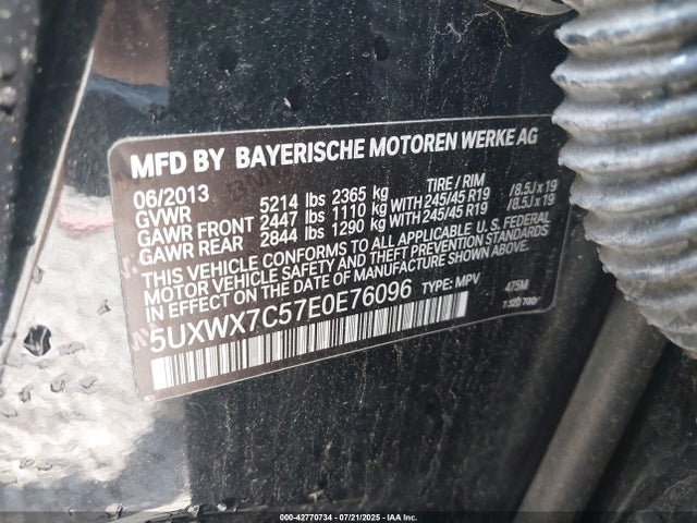 5UXWX7C57E0E76096 BMW X3
