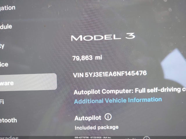Tesla MODEL 3 2022 5YJ3E1EA6NF145476 Image 15