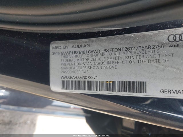 2016 AUDI A6 WAUGFAFC6GN072271 Photo 8