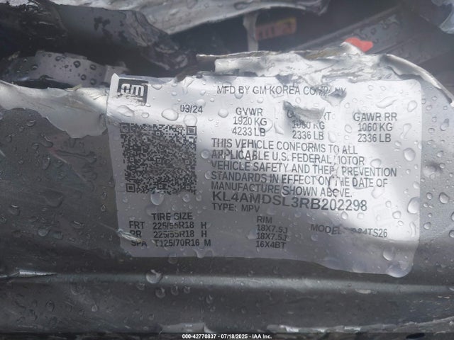 42770837 :رقم المزاد ، KL4AMDSL3RB202298 vin ، 2024 Buick Encore Gx Sport Touring Fwd مزاد بيع