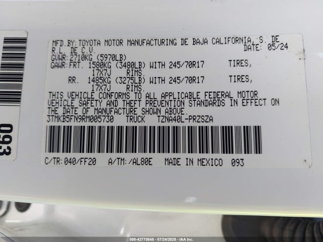 Toyota t24a-fts 2024 3TMKB5FN9RM005730 Image 9