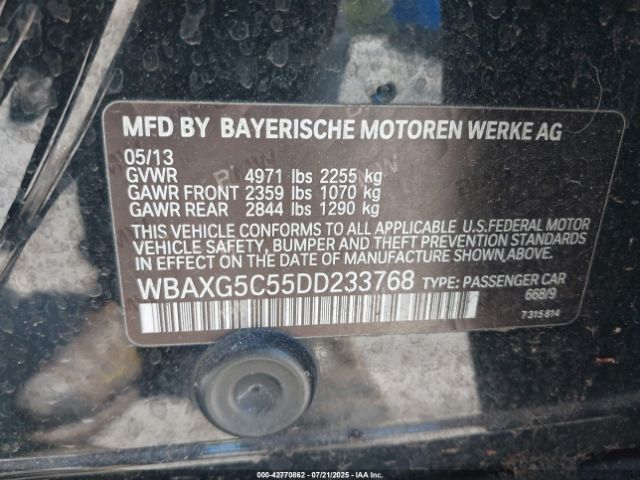 2013 BMW 528I WBAXG5C55DD233768 Photo 8