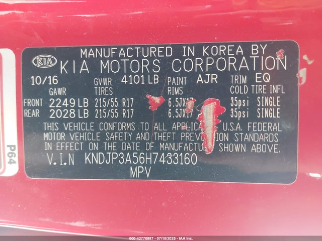 KNDJP3A56H7433160 KIA gdi