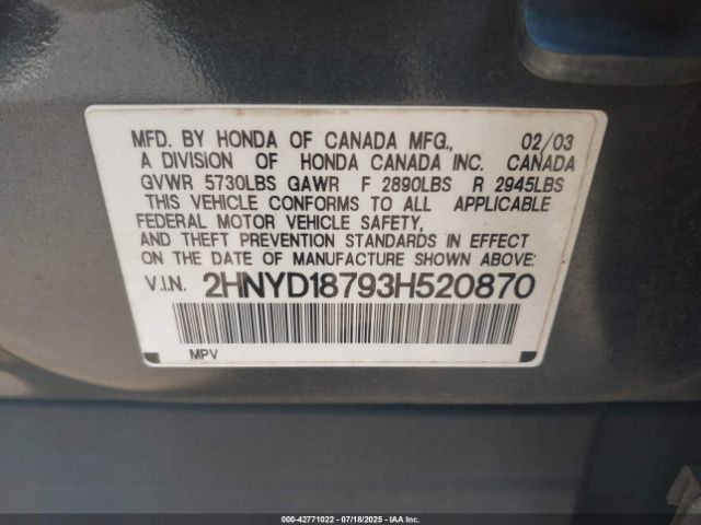 2003 ACURA MDX 2HNYD18793H520870 Photo 8