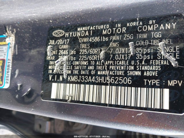 KM8J33A43HU562506 Hyundai gdi nu
