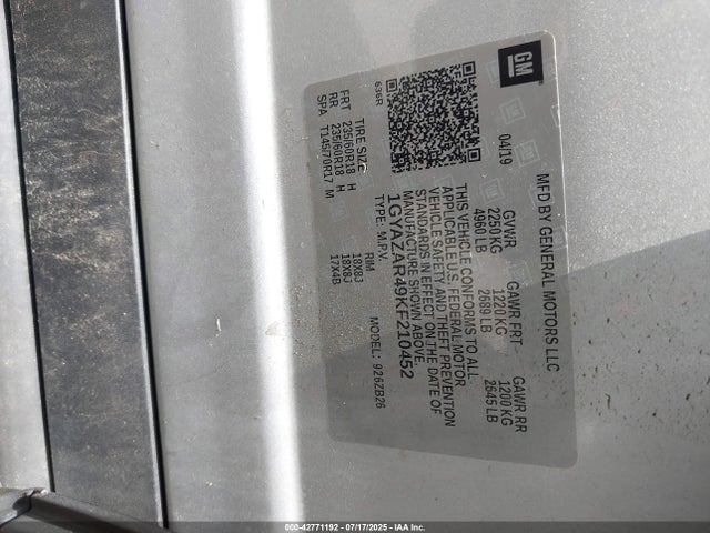 2019 CADILLAC XT4 1GYAZAR49KF210452 Photo 8