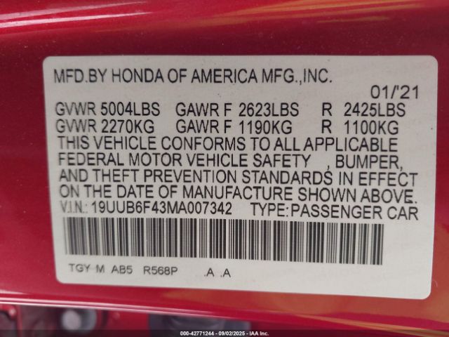 2021 ACURA TLX 19UUB6F43MA007342 Photo 8