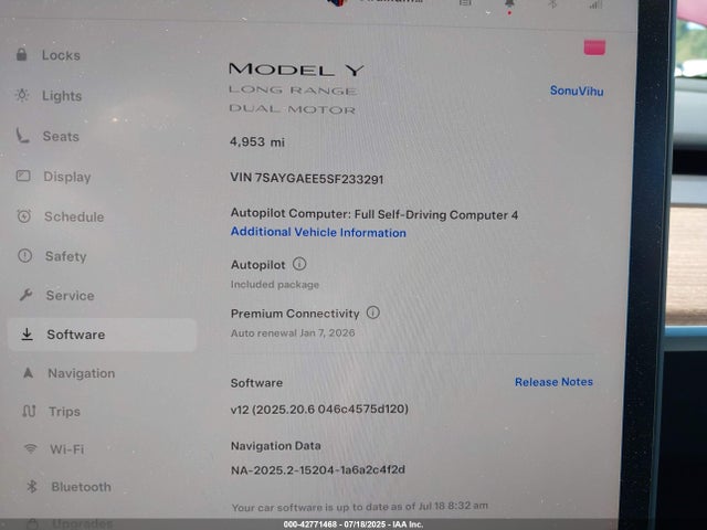 2025 TESLA MODEL Y 7SAYGAEE5SF233291 Photo 6