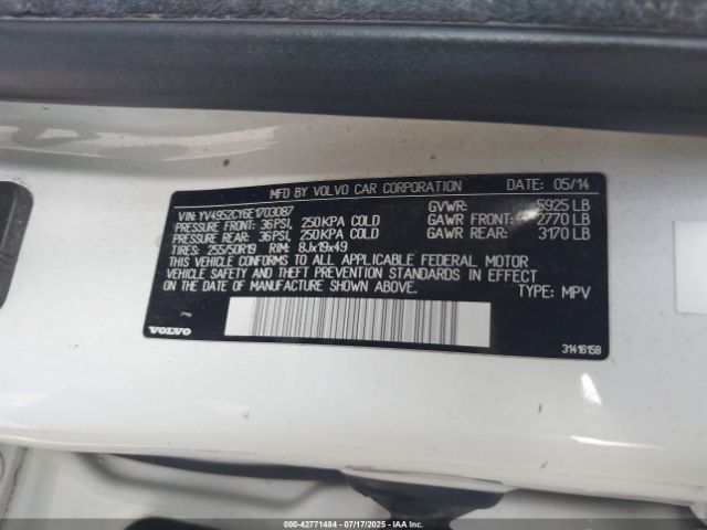 2014 VOLVO XC90 YV4952CY6E1703087 Photo 8