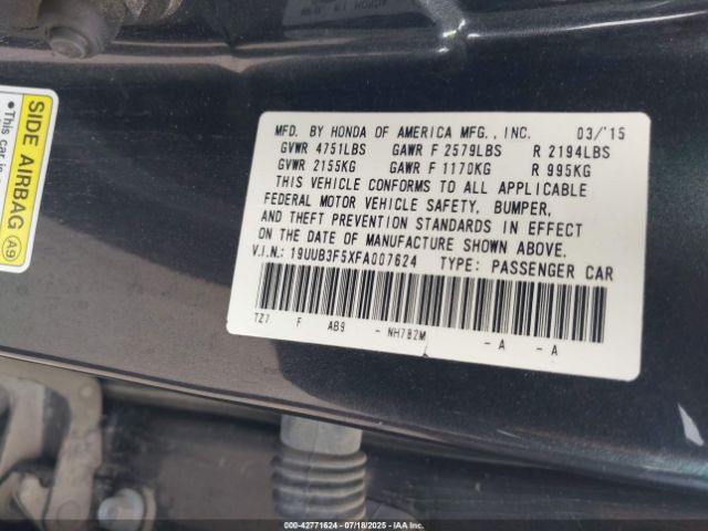 2015 ACURA TLX 19UUB3F5XFA007624 Photo 8