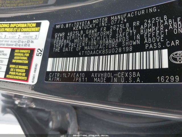 Toyota a25a-fxs 2025 4T1DAACK8SU028198 Image 9