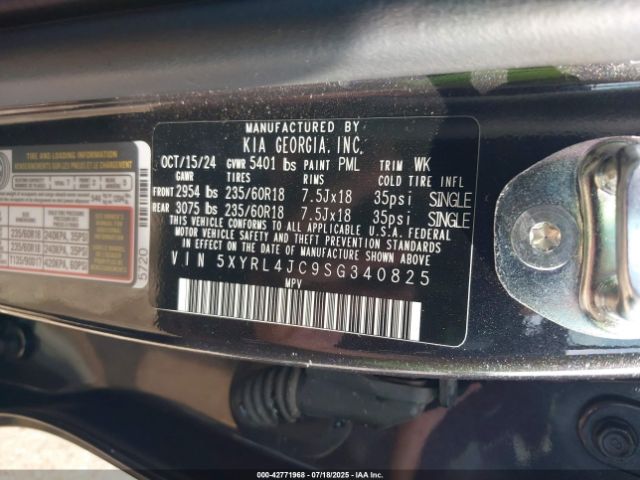 2025 KIA SORENTO 5XYRL4JC9SG340825 Photo 8