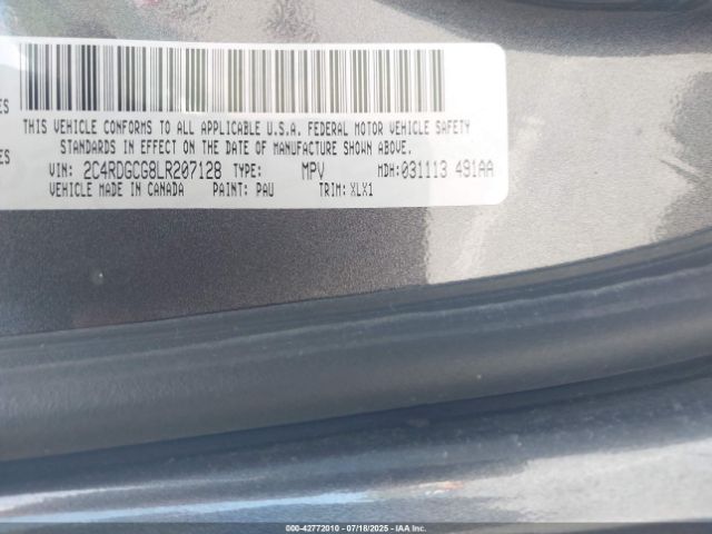 2020 DODGE GRAND CARAVAN 2C4RDGCG8LR207128 Photo 8