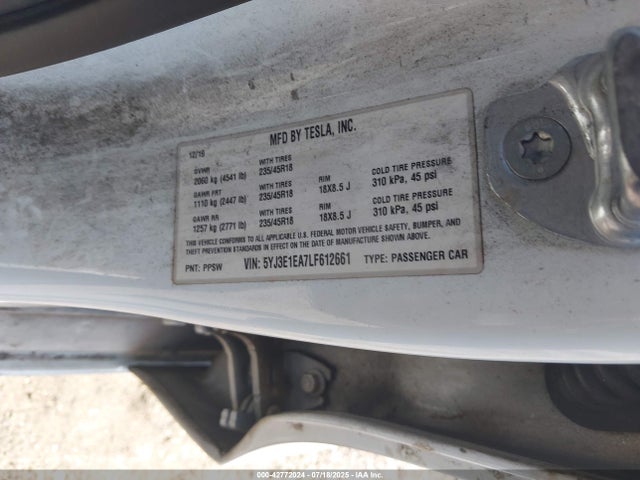 2020 TESLA MODEL 3 5YJ3E1EA7LF612661 Photo 8