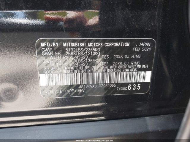 2024 MITSUBISHI OUTLANDER JA4J4VA81RZ052055 Photo 8