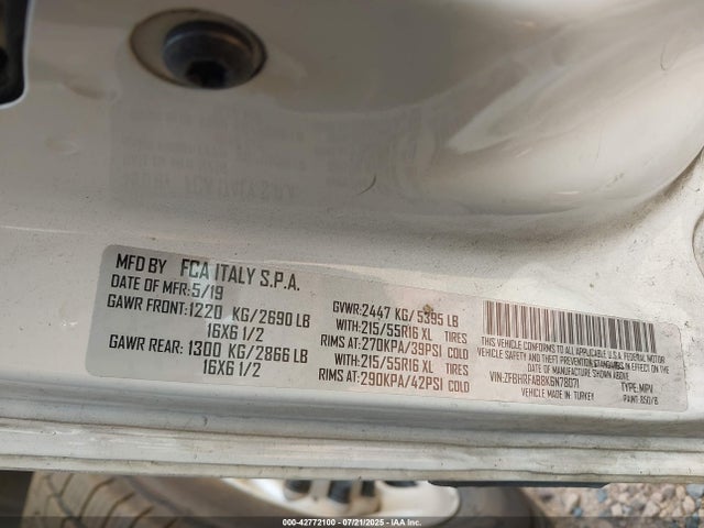 RAM Promaster City 2019 ZFBHRFAB8K6N78071 Image 9