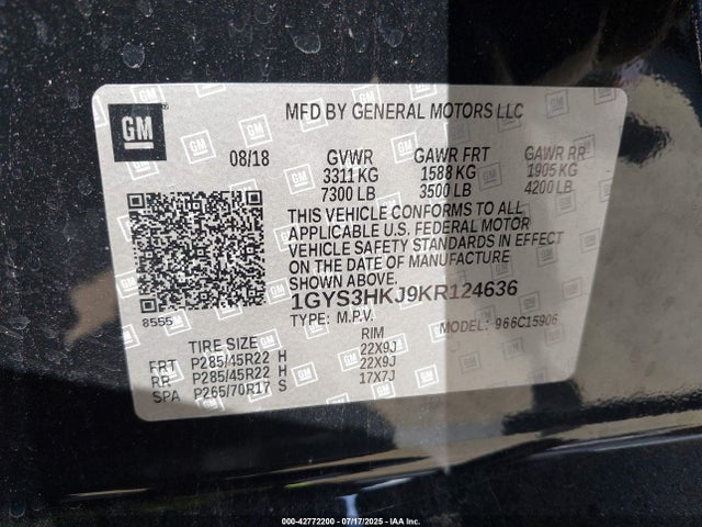 2019 CADILLAC ESCALADE ESV 1GYS3HKJ9KR124636 Photo 8