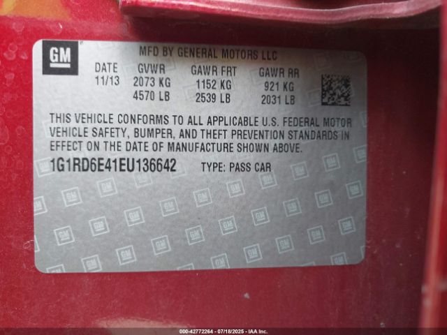 2014 CHEVROLET VOLT 1G1RD6E41EU136642 Photo 8