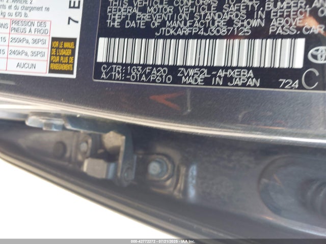 Toyota 2zr-fxe+1nm 2018 JTDKARFP4J3087125 Image 9