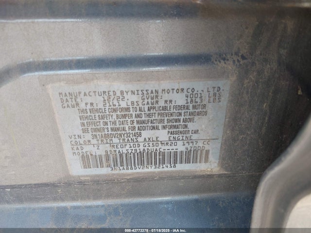 Nissan 2022 2022 3N1AB8DV2NY321458 Image 9