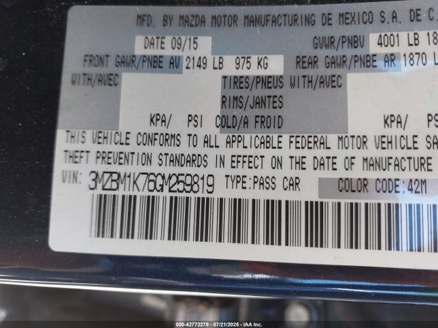 3MZBM1K76GM259819 Mazda pe