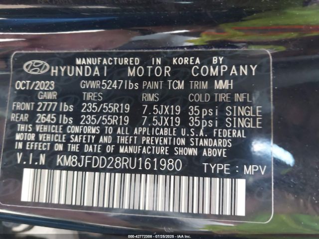 2024 HYUNDAI TUCSON PLUG-IN HYBRID KM8JFDD28RU161980 Photo 8