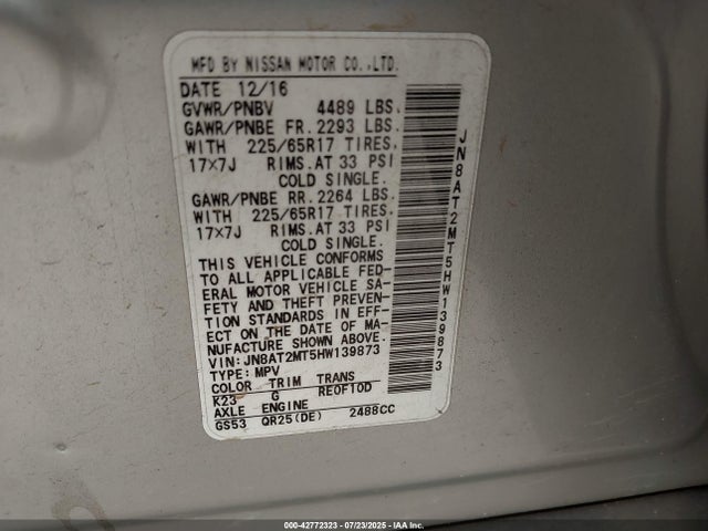 JN8AT2MT5HW139873 Nissan 2017