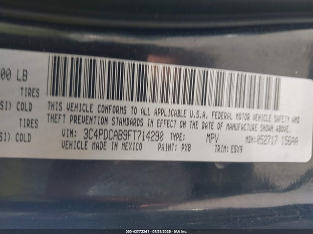3C4PDCAB9FT714290 Dodge Journey