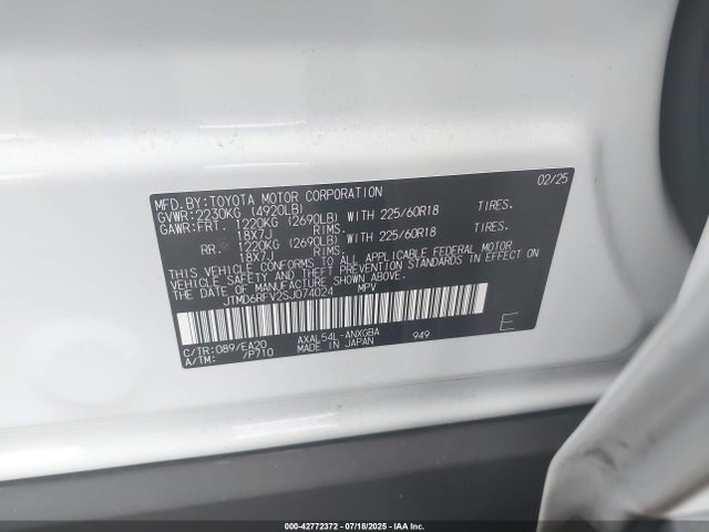 Toyota a25a-fxs 2025 JTMD6RFV2SJ074024 Image 9