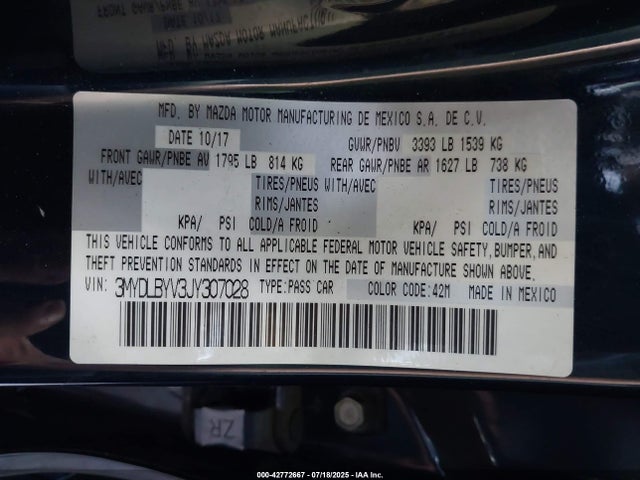 3MYDLBYV3JY307028 Toyota p5v